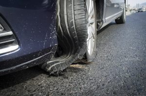 car accident from blown tires