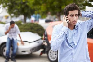 talking on phone after car accident